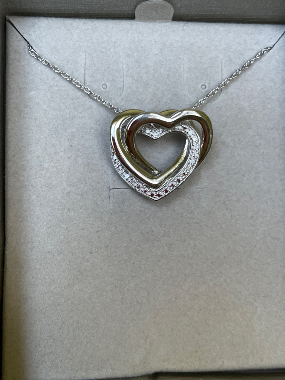 Zales Sterling Silver Interlocking Hearts Necklace